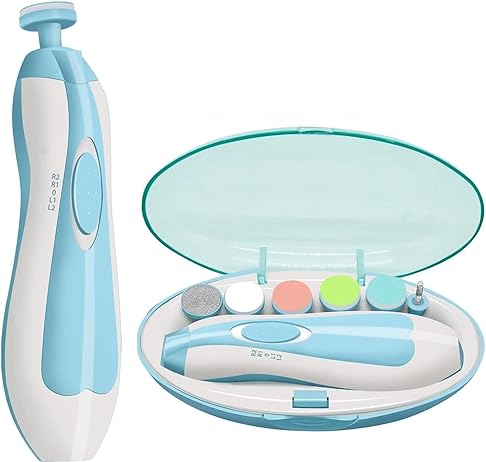 6-in-1 Electric Baby Nail Trimmer Kit | Battery Operated Manicure Set for New-borns, Toddlers, and Adults