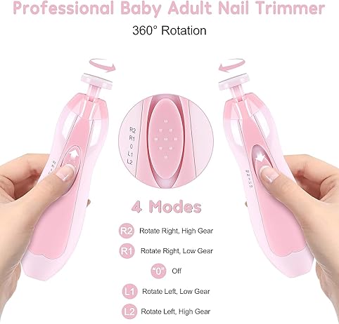 6-in-1 Electric Baby Nail Trimmer Kit | Battery Operated Manicure Set for New-borns, Toddlers, and Adults