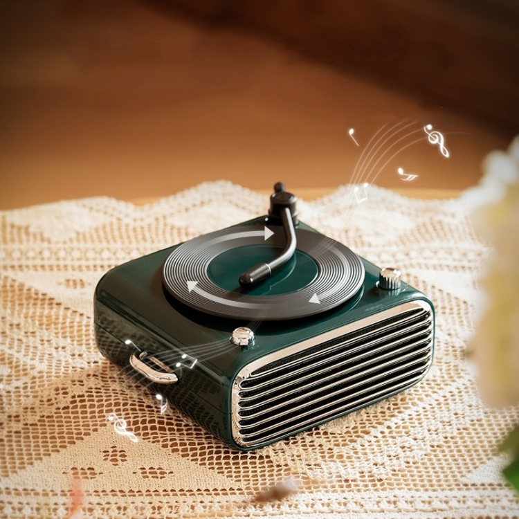 Classic Record Player Style Bluetooth Speaker