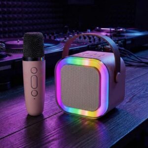 Bluetooth Karaoke Speaker with Wireless Microphone & LED Lights