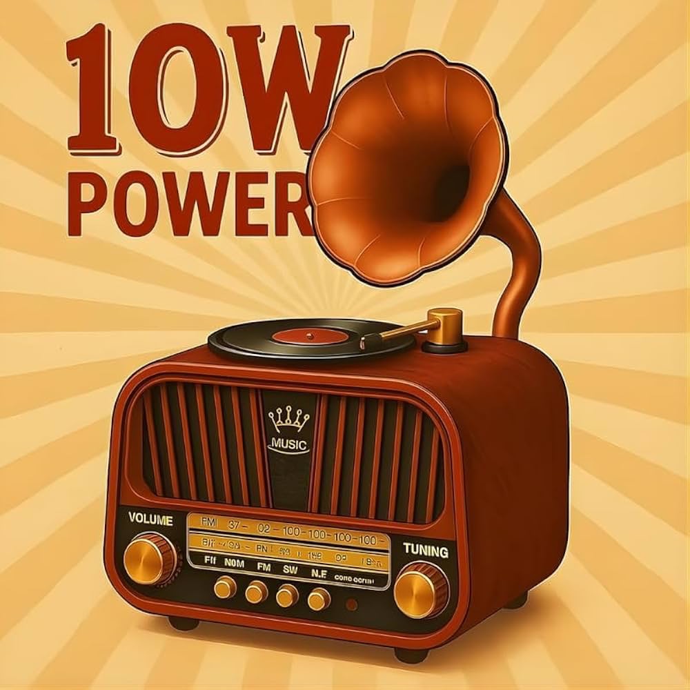 Vintage Gramophone Bluetooth Speaker • Retro Wooden Radio