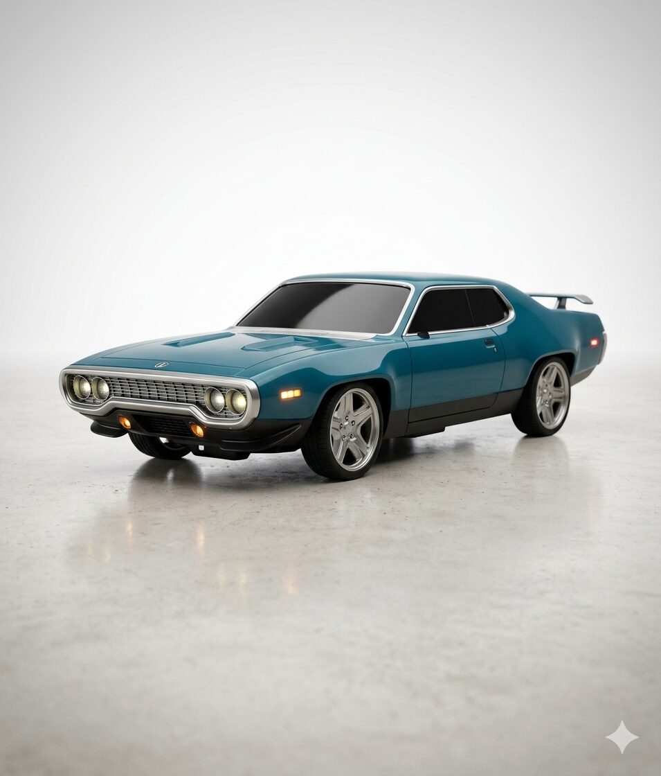 Vintage Muscle Car Wireless Speaker | Retro Tabletop Bluetooth Sound System with LED Lights