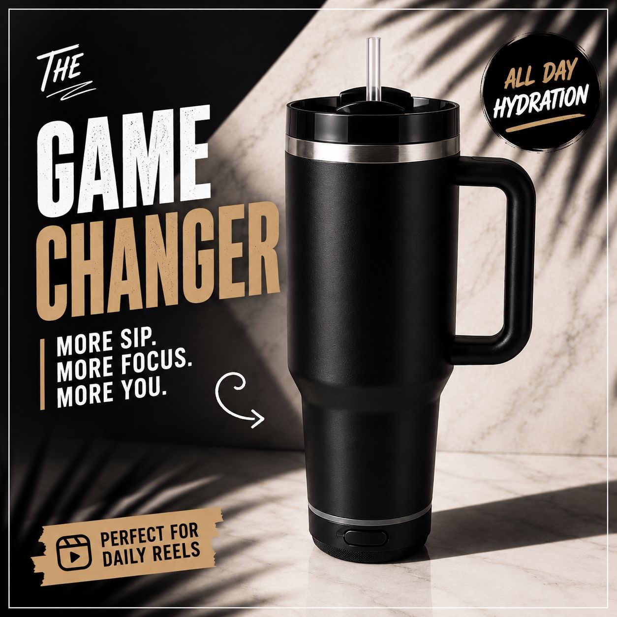 Stainless Steel Tumbler with Built-in Wireless Bluetooth Speaker & Color-Changing LED Lights