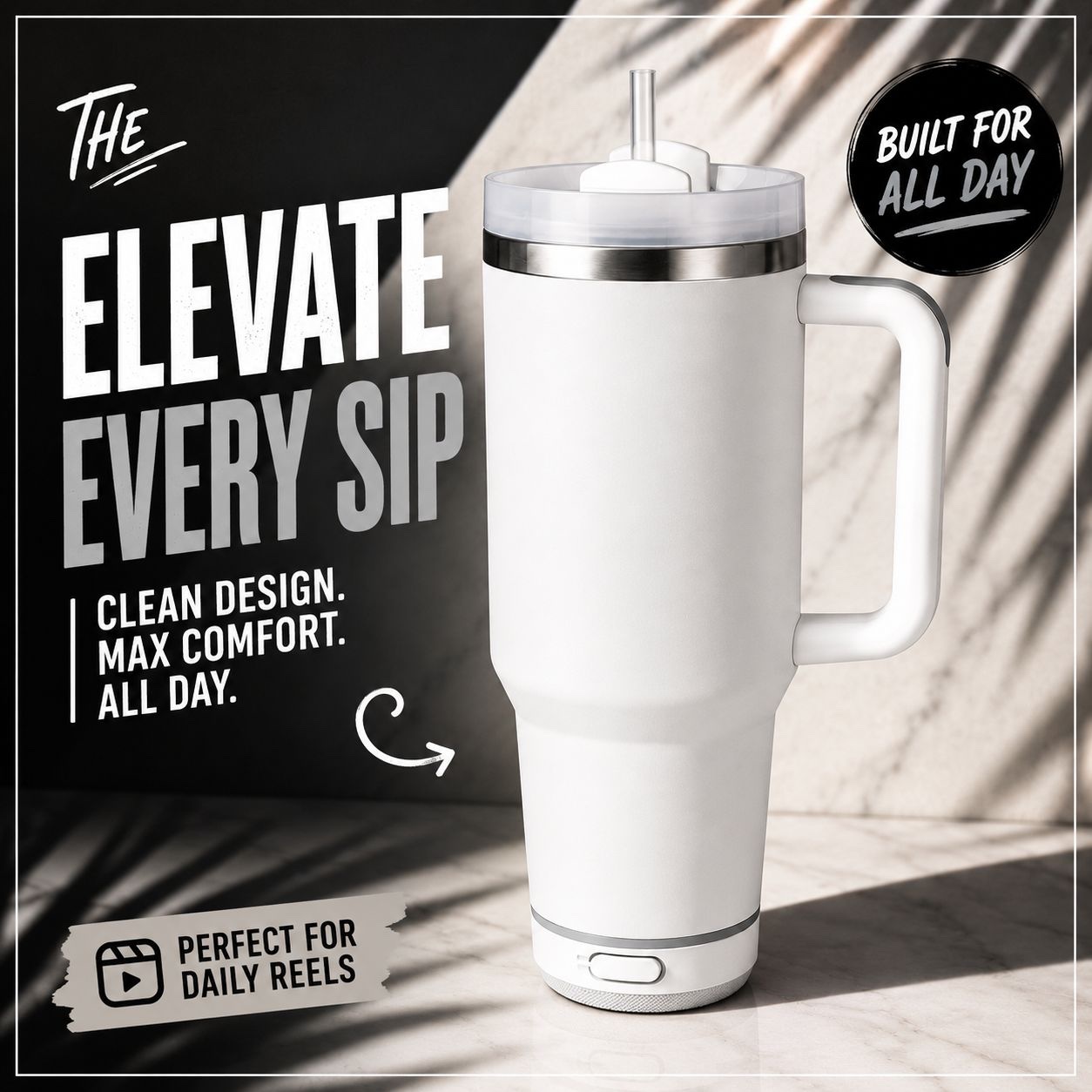 Stainless Steel Tumbler with Built-in Wireless Bluetooth Speaker & Color-Changing LED Lights