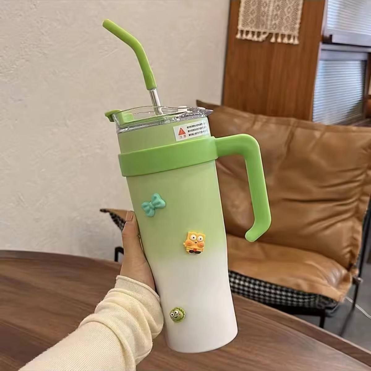 Cute 40oz Stainless Steel Tumbler with Charms