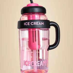 Cute Ice Cream Themed Portable Water Bottles with Straw – Multiple Colors