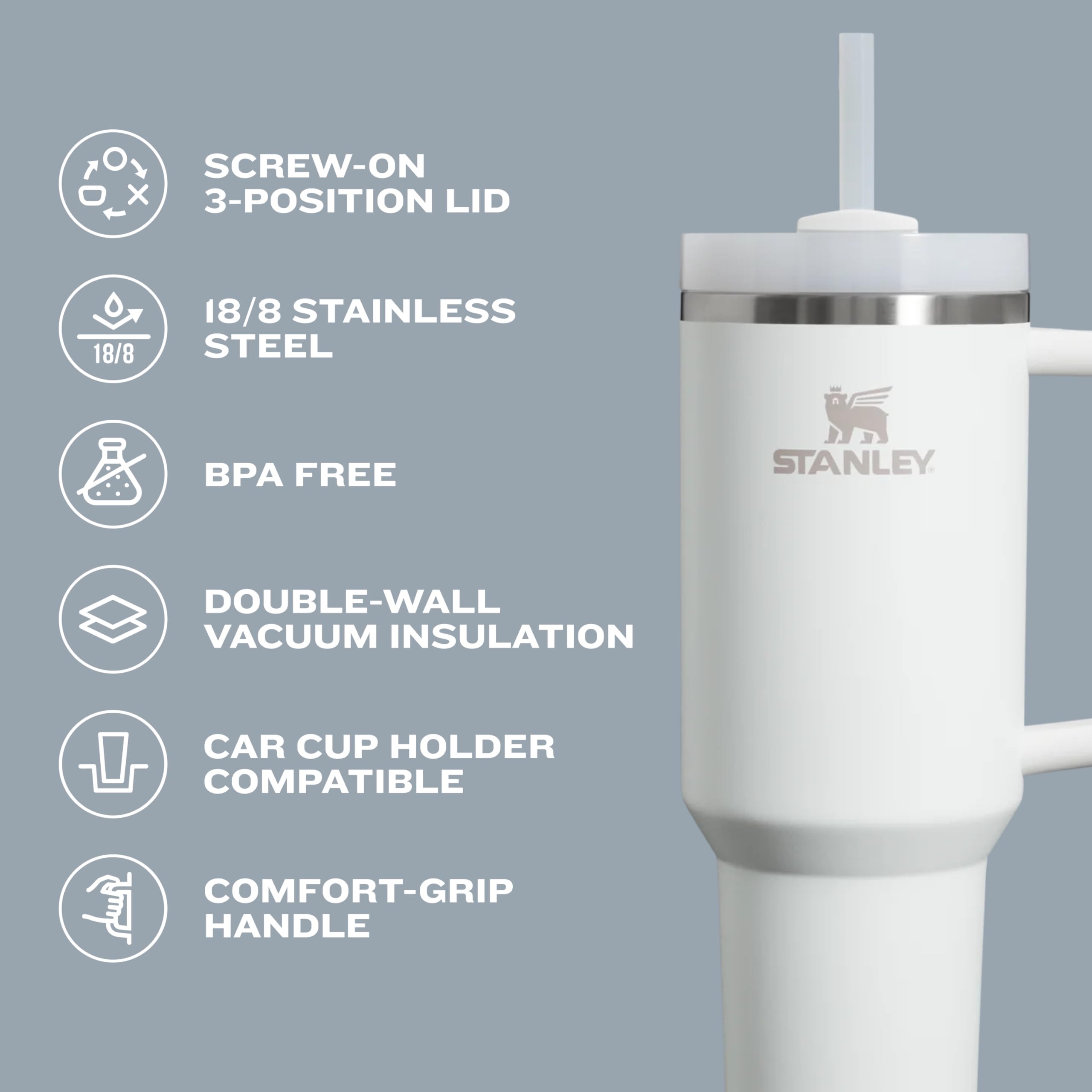 Stanly Stainless Steel Flip Straw Tumbler 1200ml