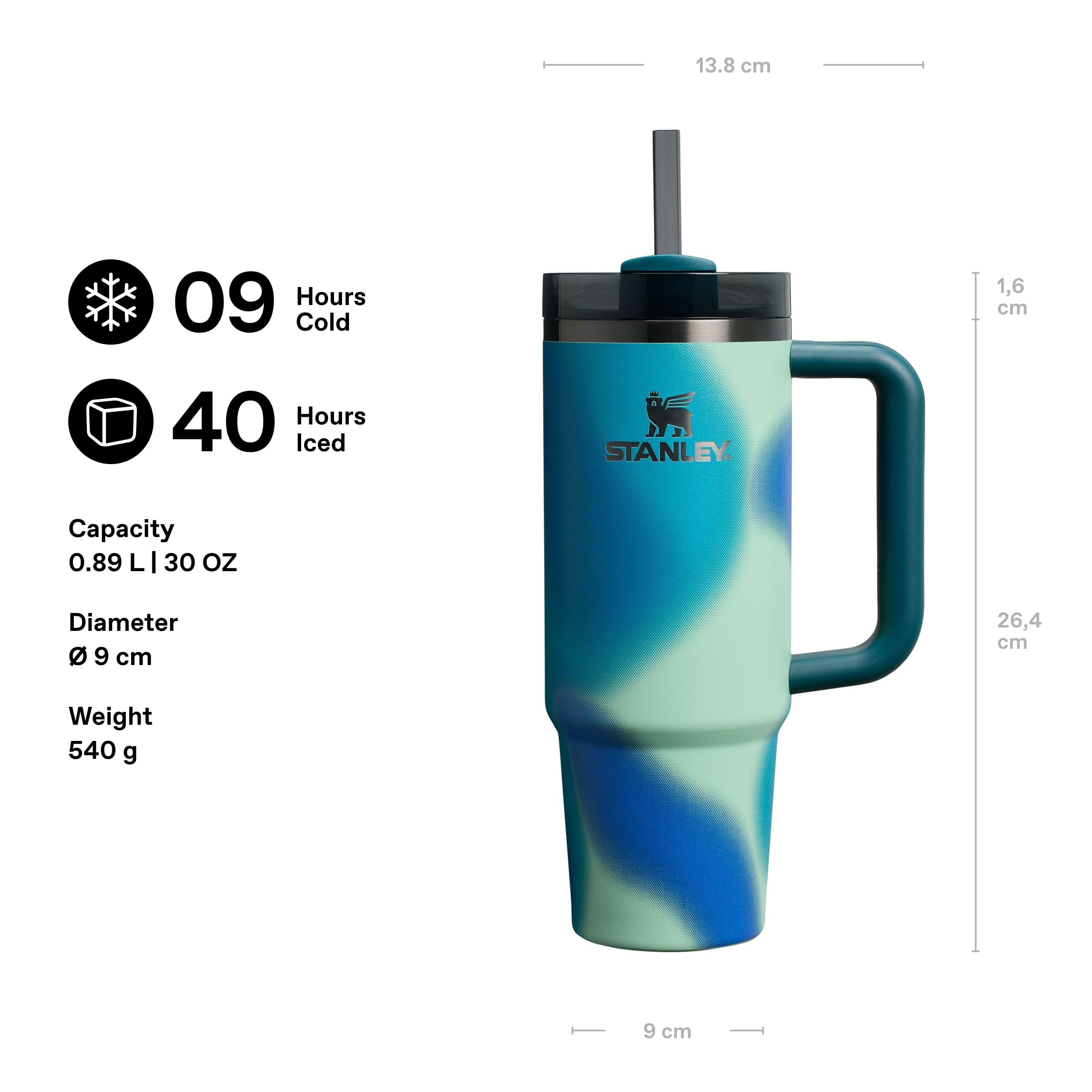 Stanley The New Frequency Quencher ProTour Flip Straw Tumbler in Coastal Teal Motion
