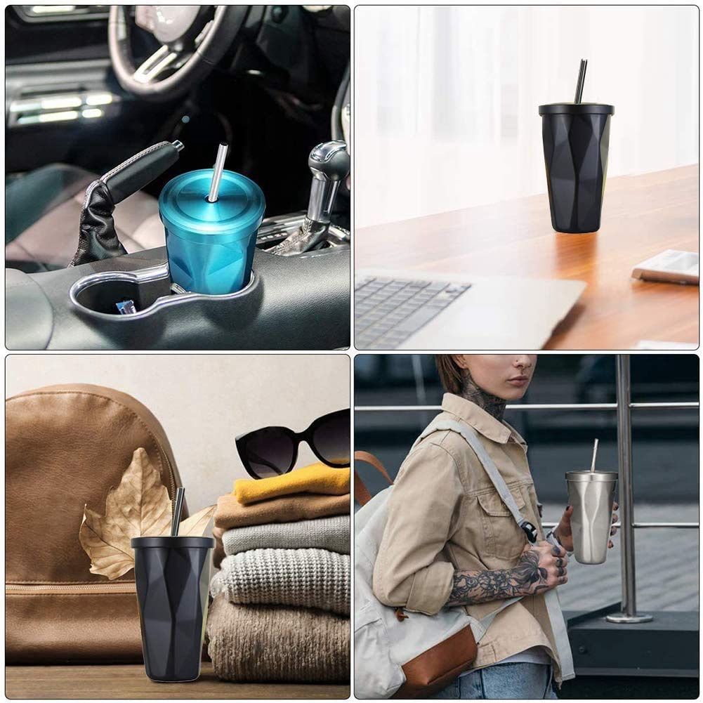 Stainless Steel Vacuum Insulated Coffee Glass Tumbler Black Color 500 ml Hot n Cold