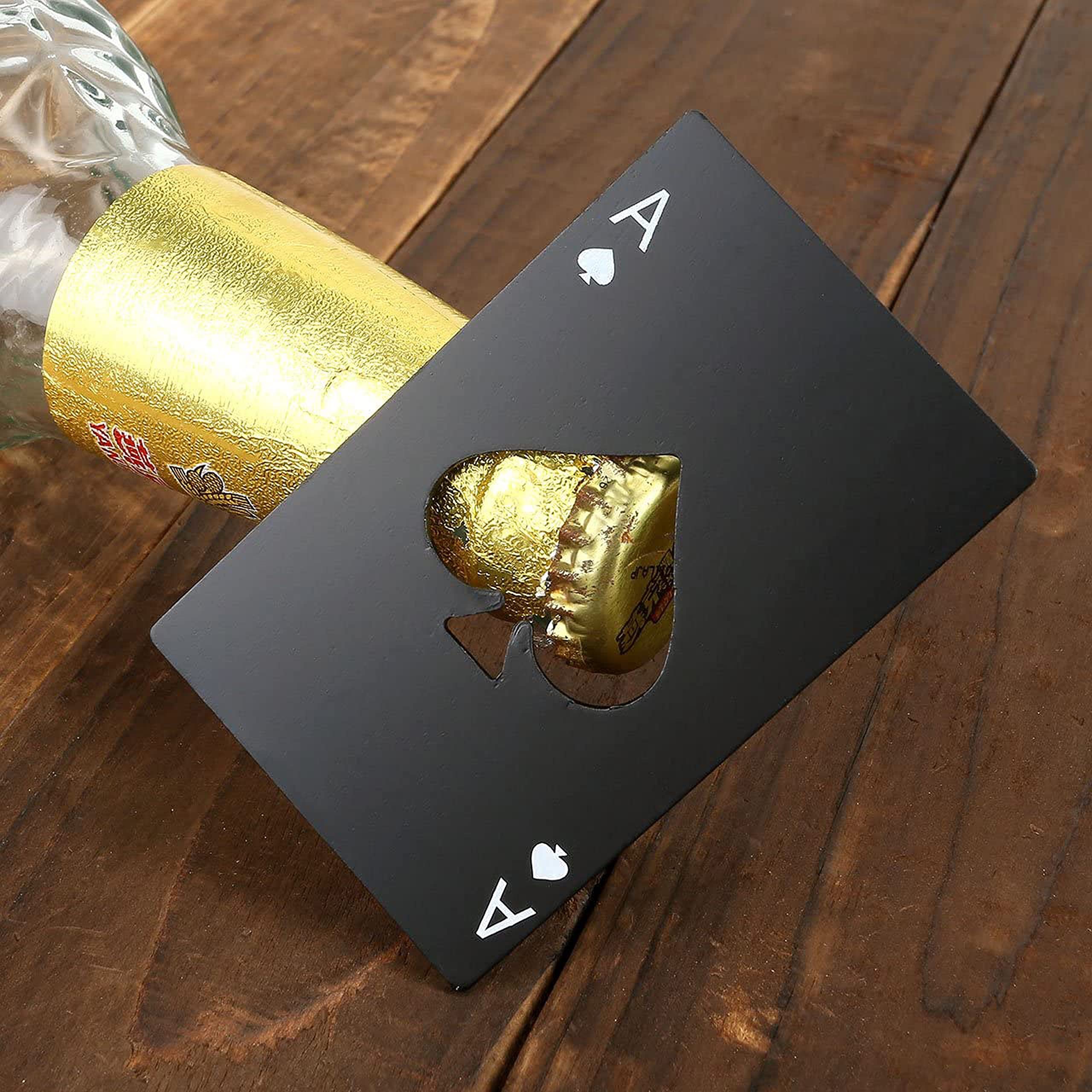 Ace of Spades Bottle Opener Credit Card Size Pocker Cap Opener Portable Stainless Steel Can Opener