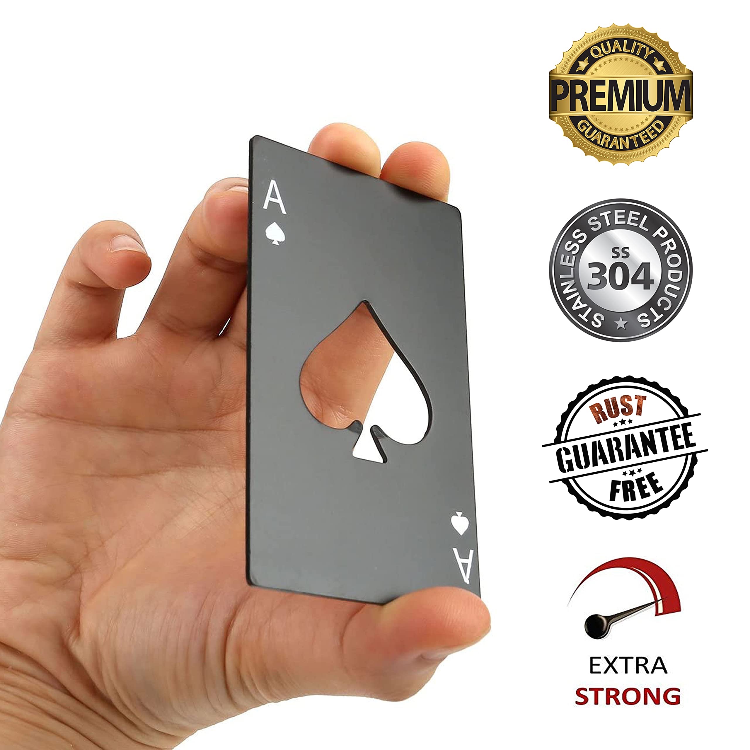 Ace of Spades Bottle Opener Credit Card Size Pocker Cap Opener Portable Stainless Steel Can Opener