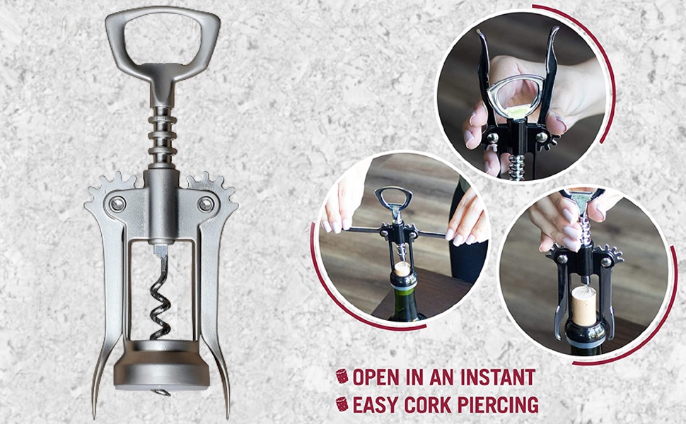 Wing Corkscrew Wine Opener Professional Multifunctional All-in-One Wine Bottle Opener and Beer Bottle Opener.