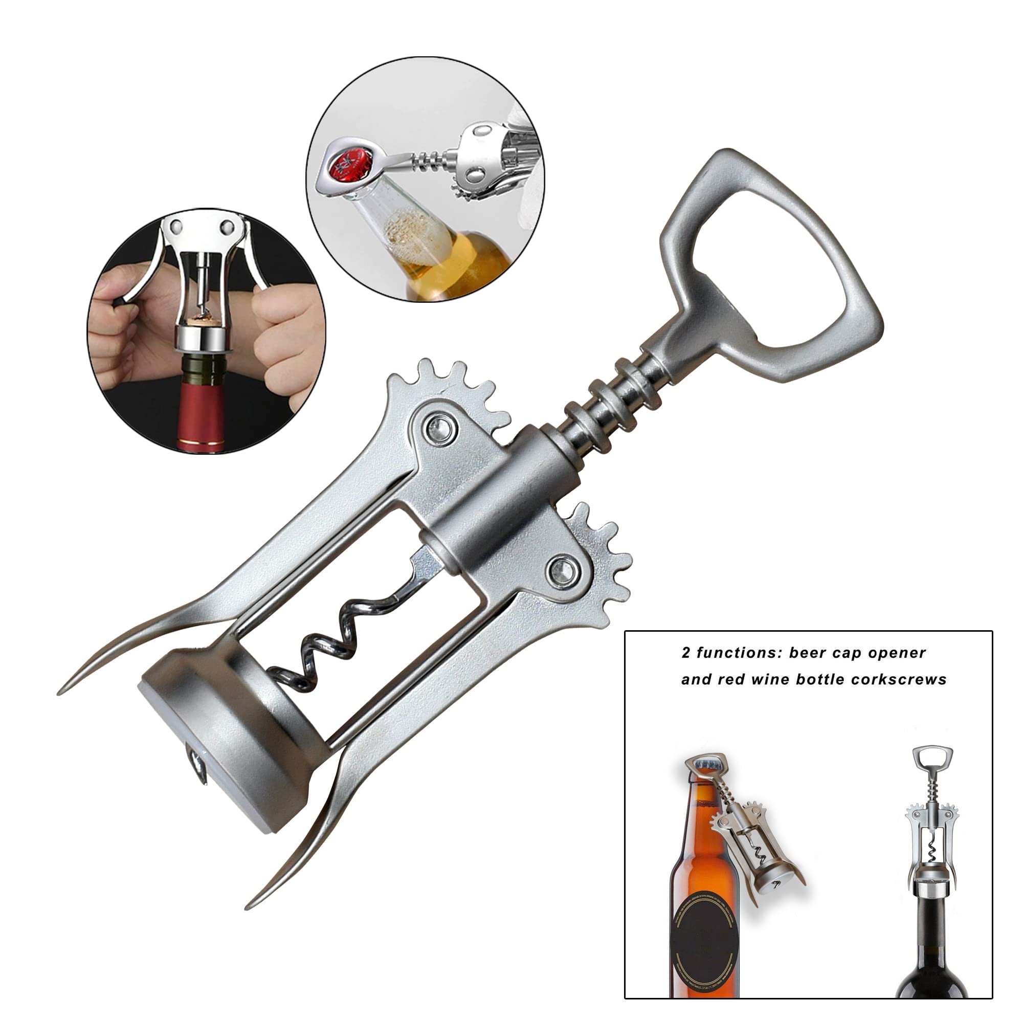 Wing Corkscrew Wine Opener Professional Multifunctional All-in-One Wine Bottle Opener and Beer Bottle Opener.