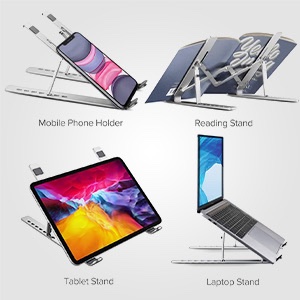 Adjustable Laptop Stand – Foldable Aluminum Laptop Stand for Laptops Up to 17 Inch