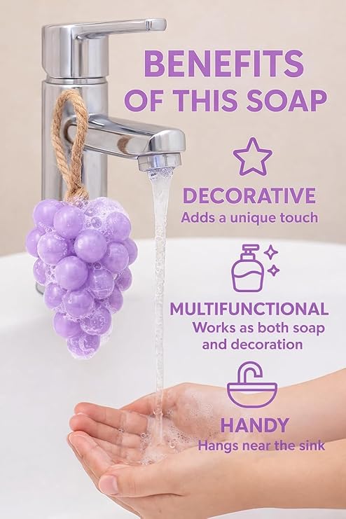 Handcrafted Grape Hanging Soap | Decorative & Luxury Hand Wash Soap