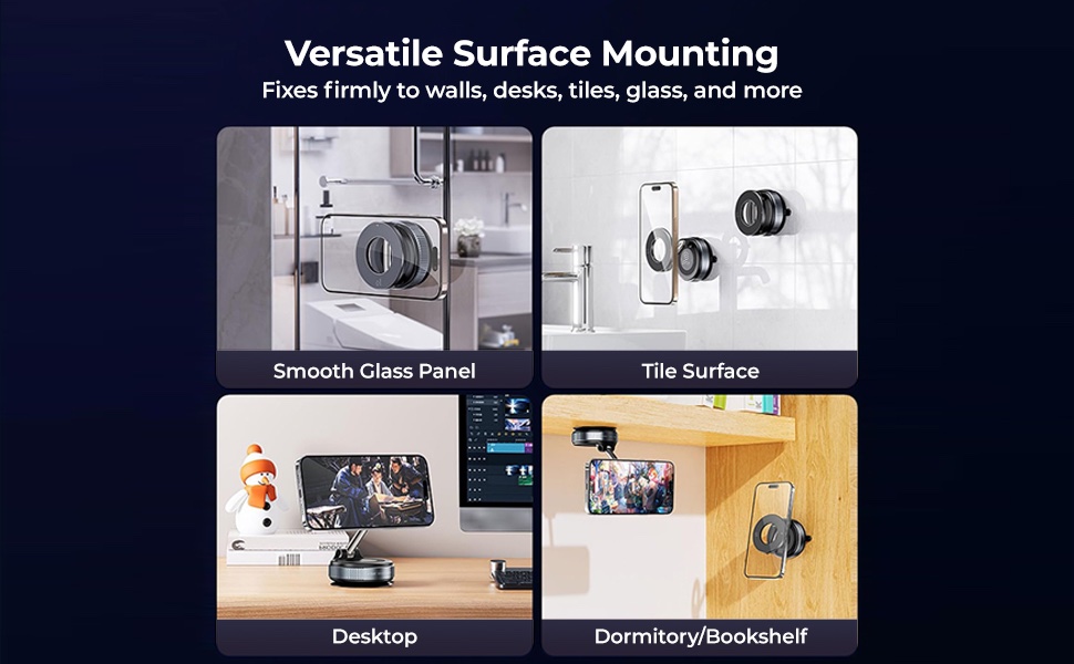 Magnetic Car Mobile Holder, Strong Vacuum Suction