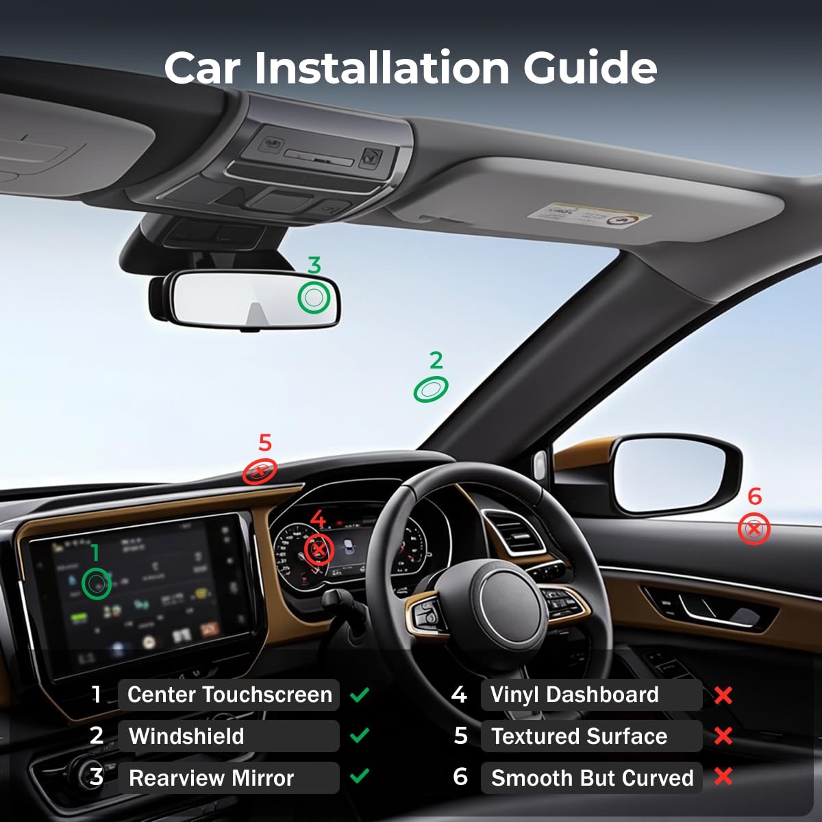 Magnetic Car Mobile Holder, Strong Vacuum Suction