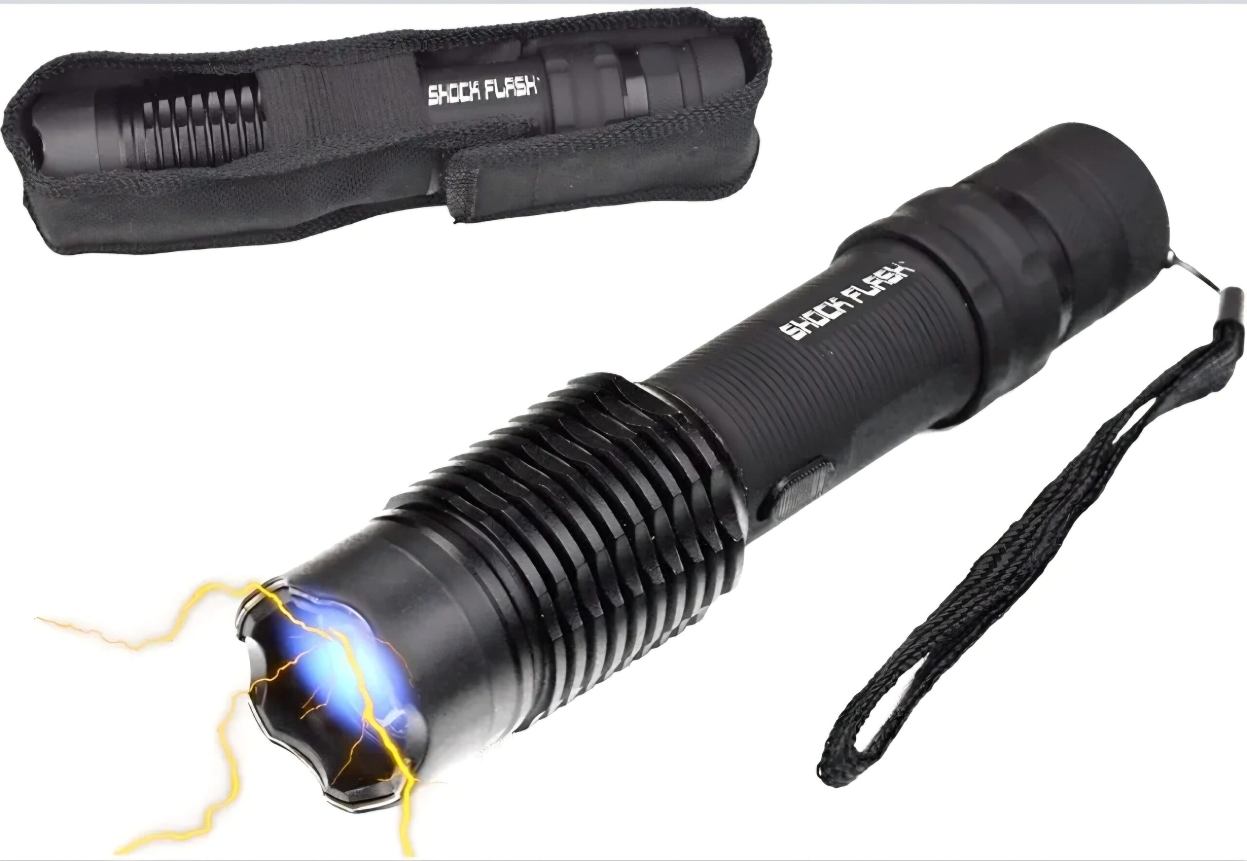 Rechargeable Tactical Stun Torch plus High-Intensity LED Light with Security Holster and Defense Shock Feature